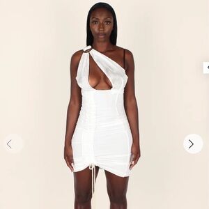 Loud brand studios white asymmetrical dress